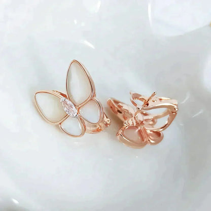 [Olivia Jewelry]BUTTERFLY MOP DIAMOND EARRINGS