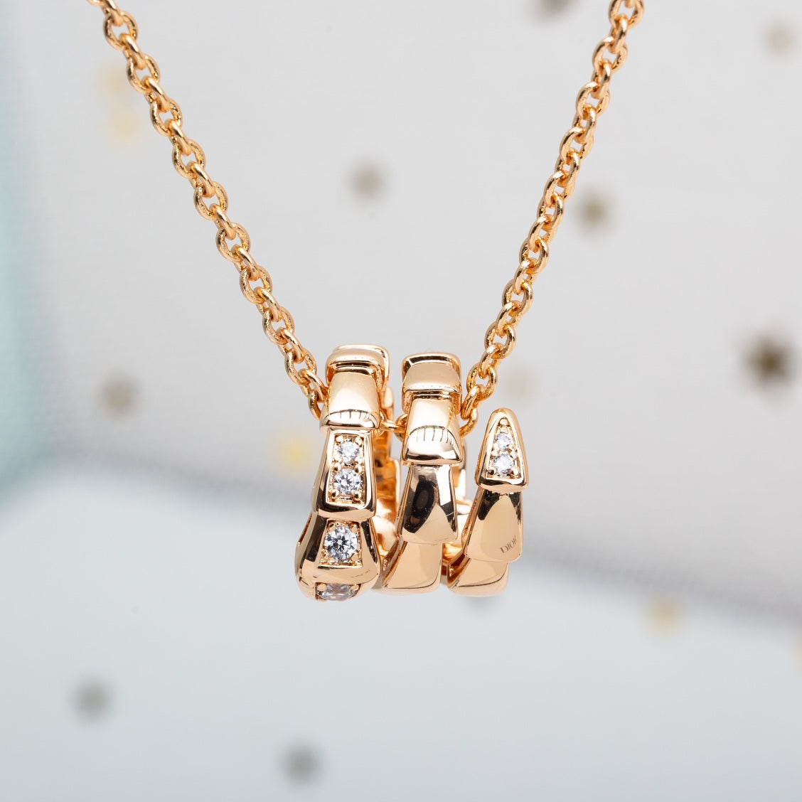 [OLIVIA]SERPENTI PINK GOLD NECKLACE DIAMOND