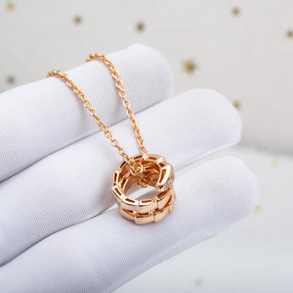 [OLIVIA]SERPENTI PINK GOLD NECKLACE DIAMOND