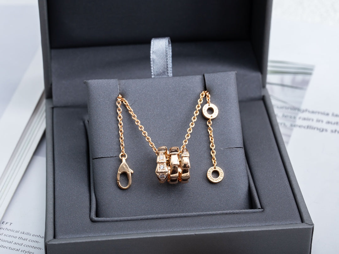 [OLIVIA]SERPENTI PINK GOLD NECKLACE DIAMOND