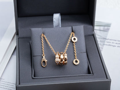 [OLIVIA]SERPENTI PINK GOLD NECKLACE DIAMOND