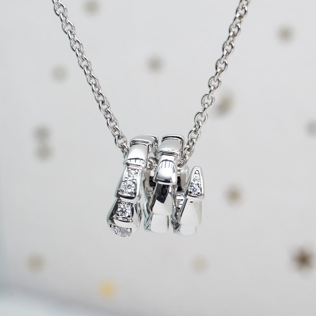 [OLIVIA]SERPENTI SILVER NECKLACE DIAMOND