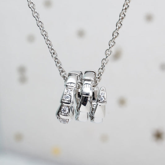 [OLIVIA]SERPENTI SILVER NECKLACE DIAMOND