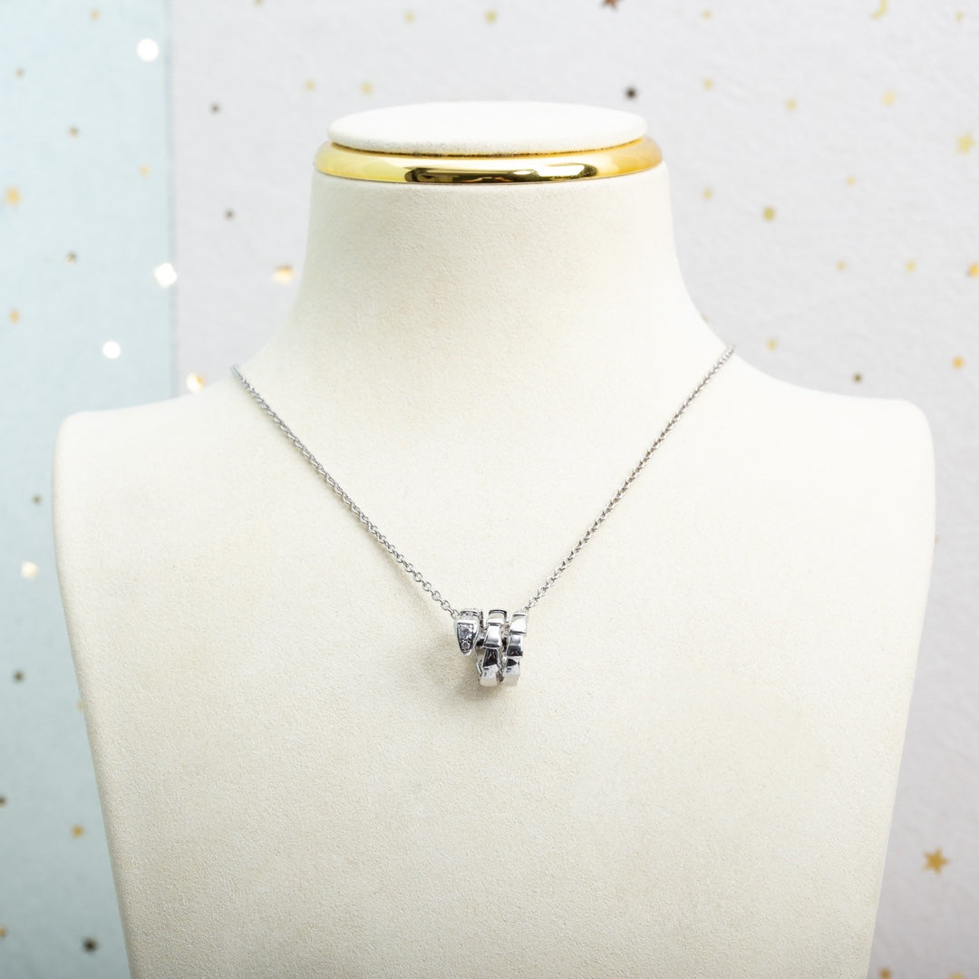 [OLIVIA]SERPENTI SILVER NECKLACE DIAMOND