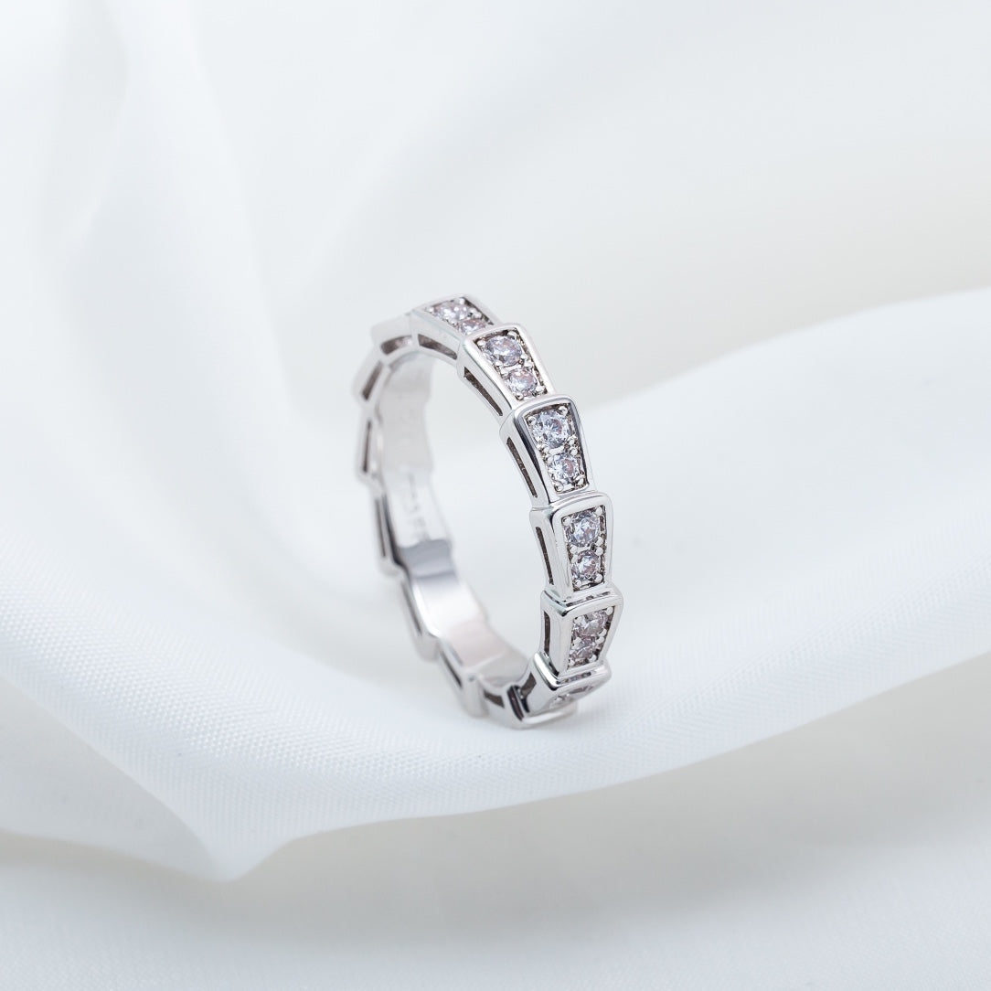 [OLIVIA]SERPENTI RING SILVER DIAMOND PAVED 3MM
