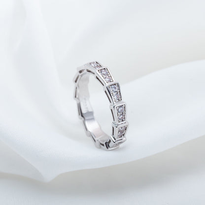 [OLIVIA]SERPENTI RING SILVER DIAMOND PAVED 3MM