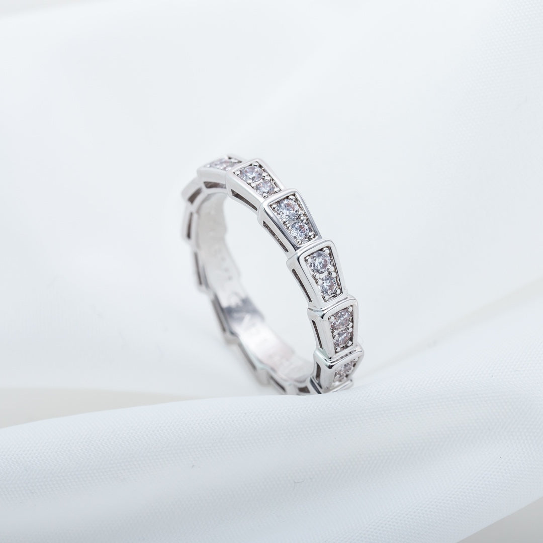 [OLIVIA]SERPENTI RING SILVER DIAMOND PAVED 3MM