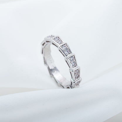 [OLIVIA]SERPENTI RING SILVER DIAMOND PAVED 3MM