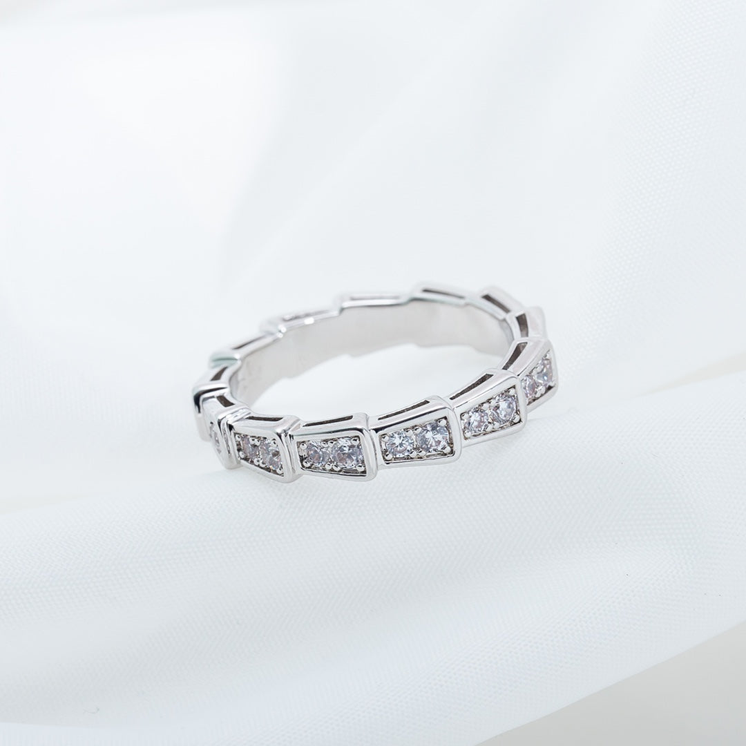 [OLIVIA]SERPENTI RING SILVER DIAMOND PAVED 3MM