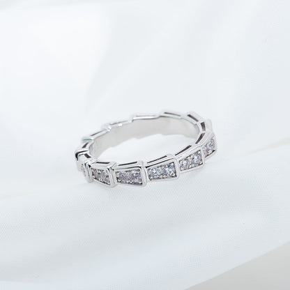 [OLIVIA]SERPENTI RING SILVER DIAMOND PAVED 3MM