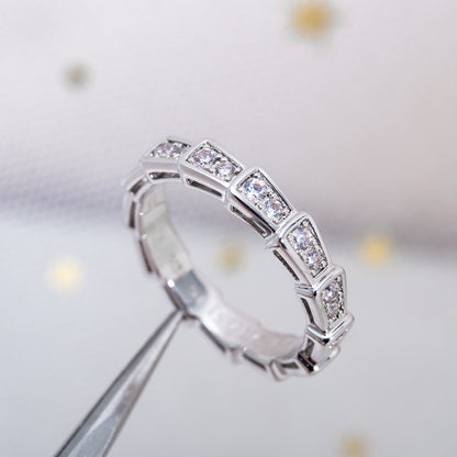 [OLIVIA]SERPENTI RING SILVER DIAMOND PAVED 3MM