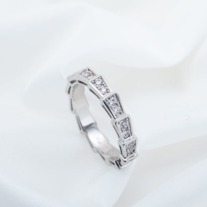 [OLIVIA]SERPENTI RING SILVER DIAMOND PAVED 3MM