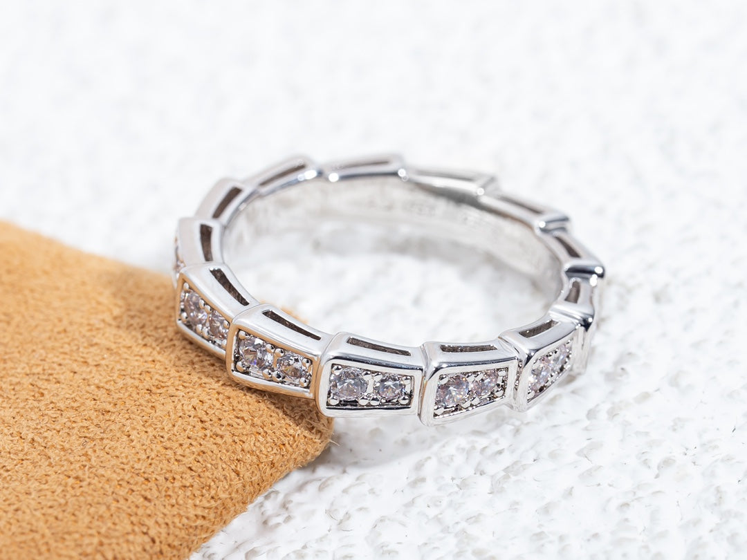 [OLIVIA]SERPENTI RING SILVER DIAMOND PAVED 3MM
