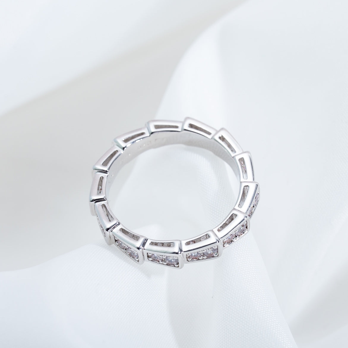 [OLIVIA]SERPENTI RING SILVER DIAMOND PAVED 3MM