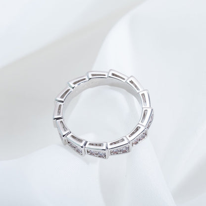 [OLIVIA]SERPENTI RING SILVER DIAMOND PAVED 3MM