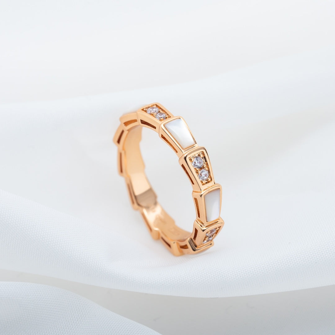 [OLIVIA]SERPENTI RING PINK GOLD DIAMOND MOP 3MM