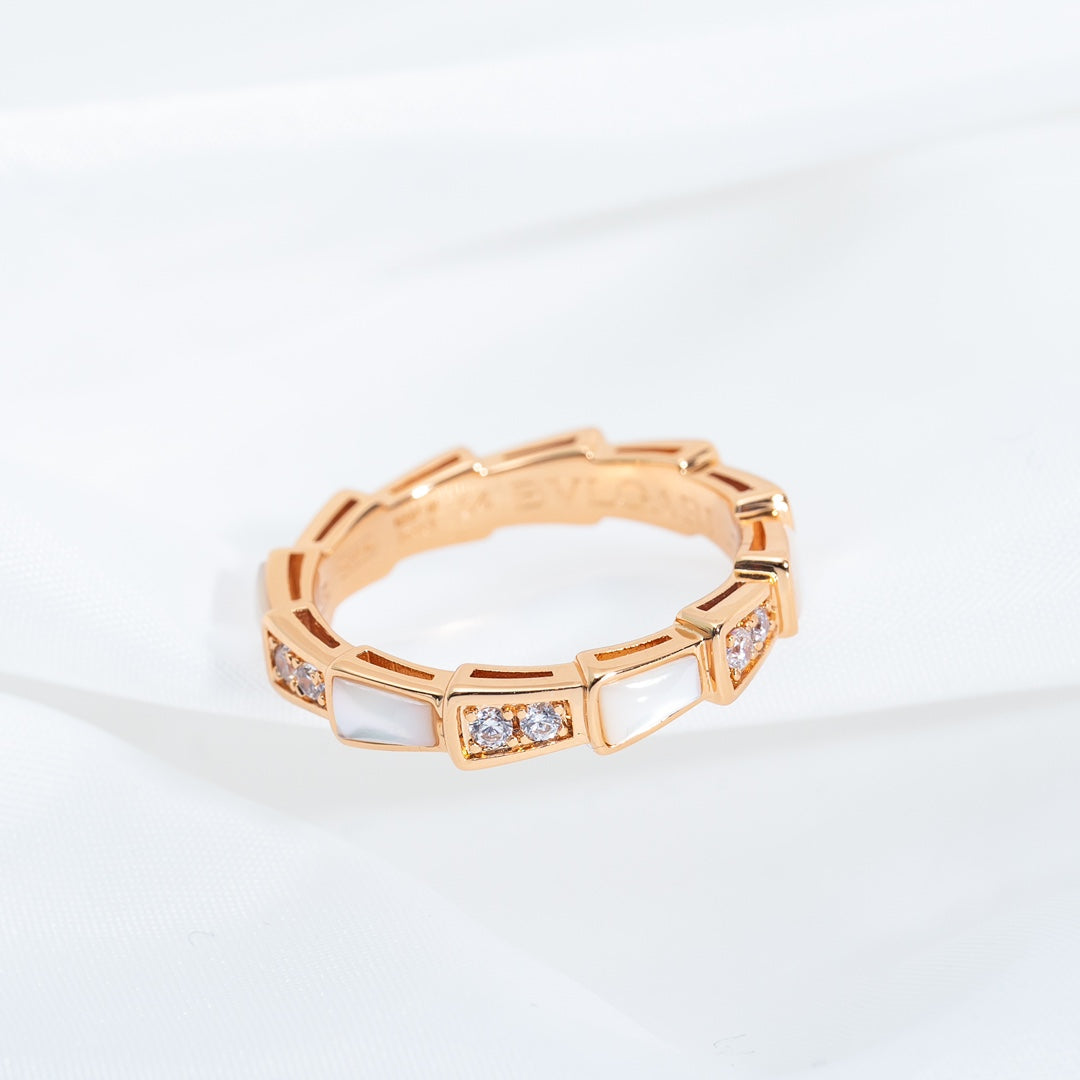 [OLIVIA]SERPENTI RING PINK GOLD DIAMOND MOP 3MM