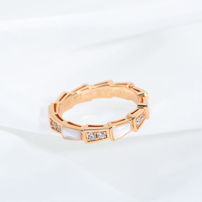 [OLIVIA]SERPENTI RING PINK GOLD DIAMOND MOP 3MM