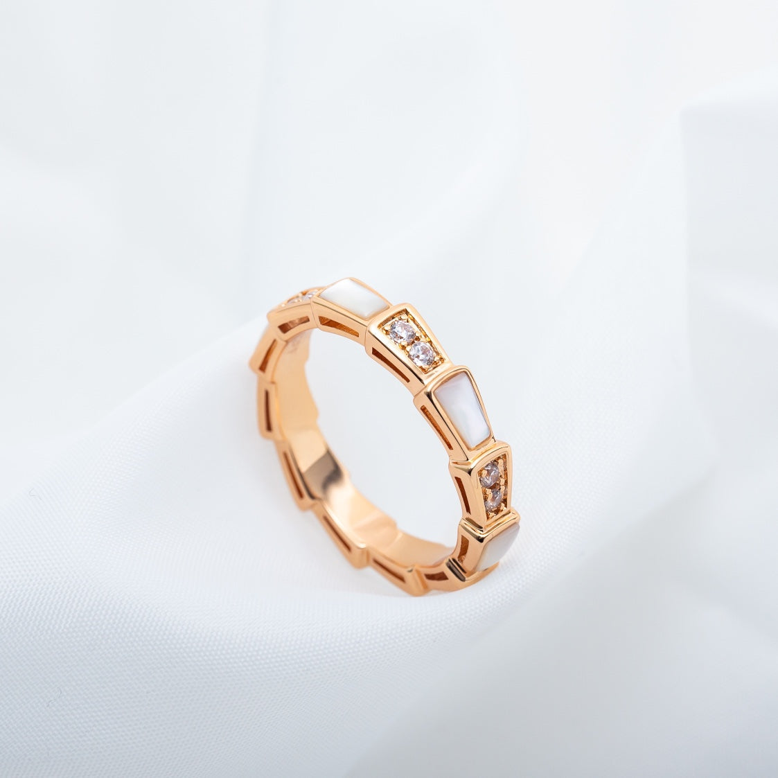 [OLIVIA]SERPENTI RING PINK GOLD DIAMOND MOP 3MM