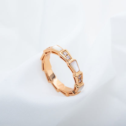[OLIVIA]SERPENTI RING PINK GOLD DIAMOND MOP 3MM