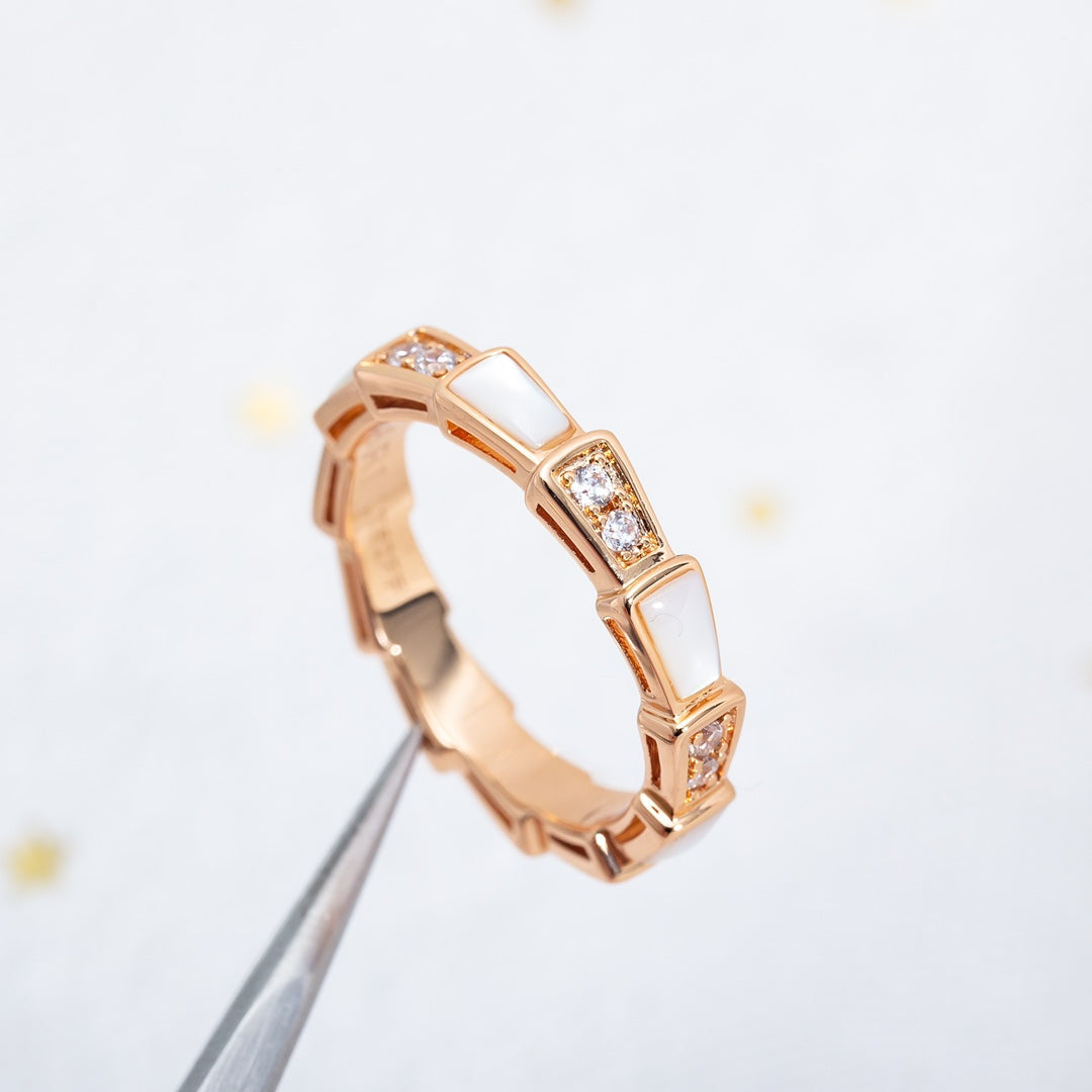 [OLIVIA]SERPENTI RING PINK GOLD DIAMOND MOP 3MM