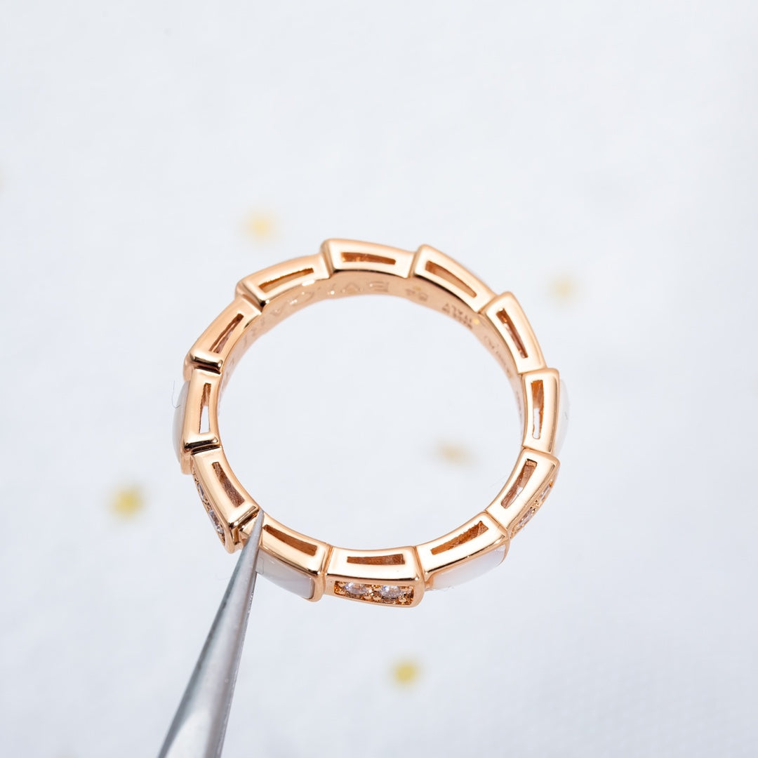 [OLIVIA]SERPENTI RING PINK GOLD DIAMOND MOP 3MM