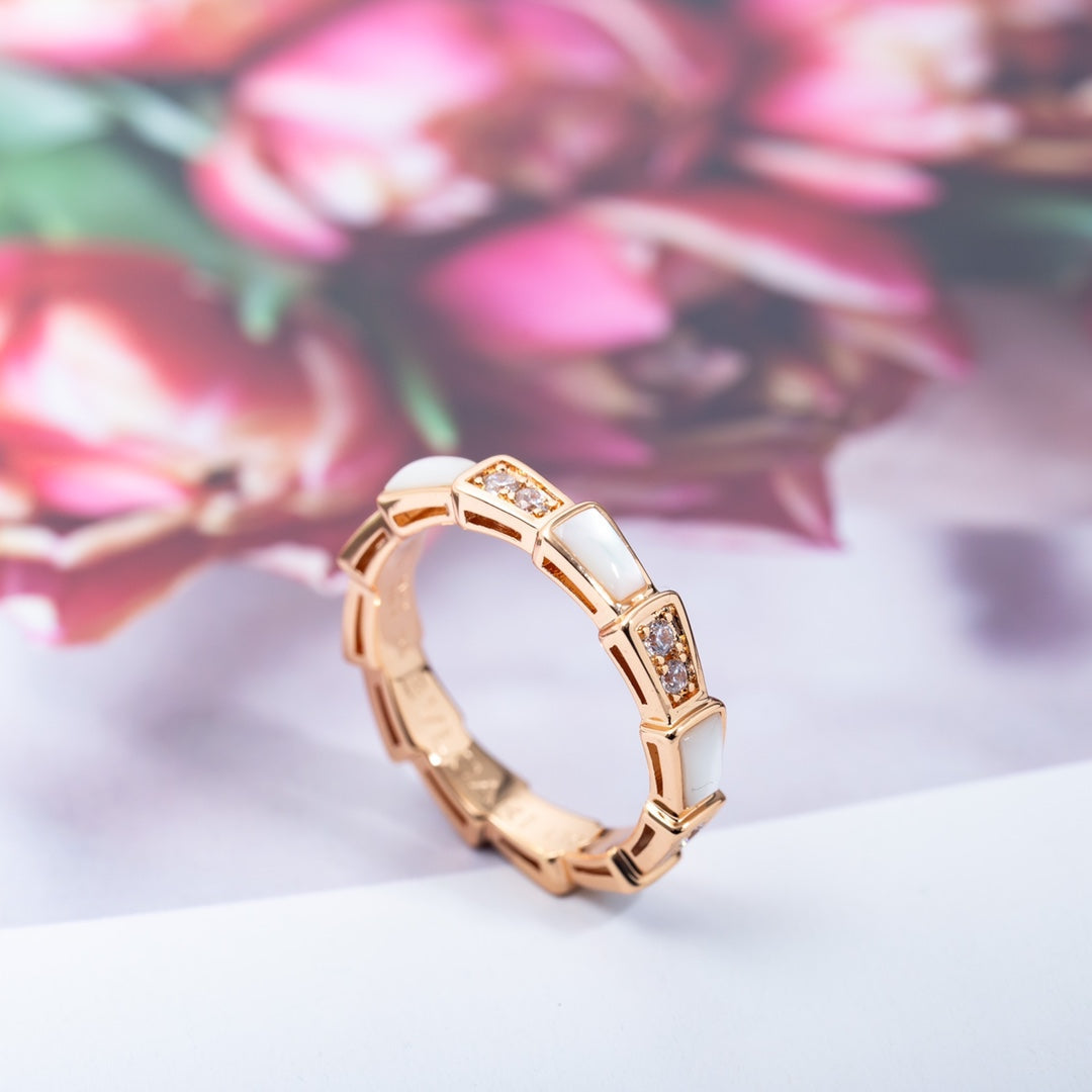 [OLIVIA]SERPENTI RING PINK GOLD DIAMOND MOP 3MM