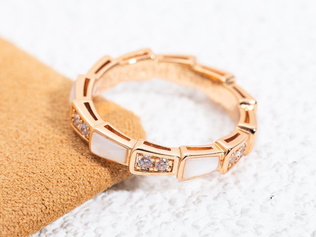 [OLIVIA]SERPENTI RING PINK GOLD DIAMOND MOP 3MM