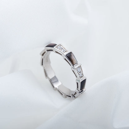 [OLIVIA]SERPENTI RING SILVER  DIAMOND BLACK MOP 3MM