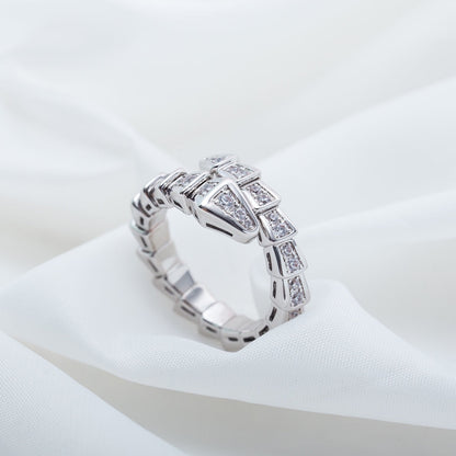 [OLIVIA]SERPENTI RING SILVER DIAMOND PAVED 4MM