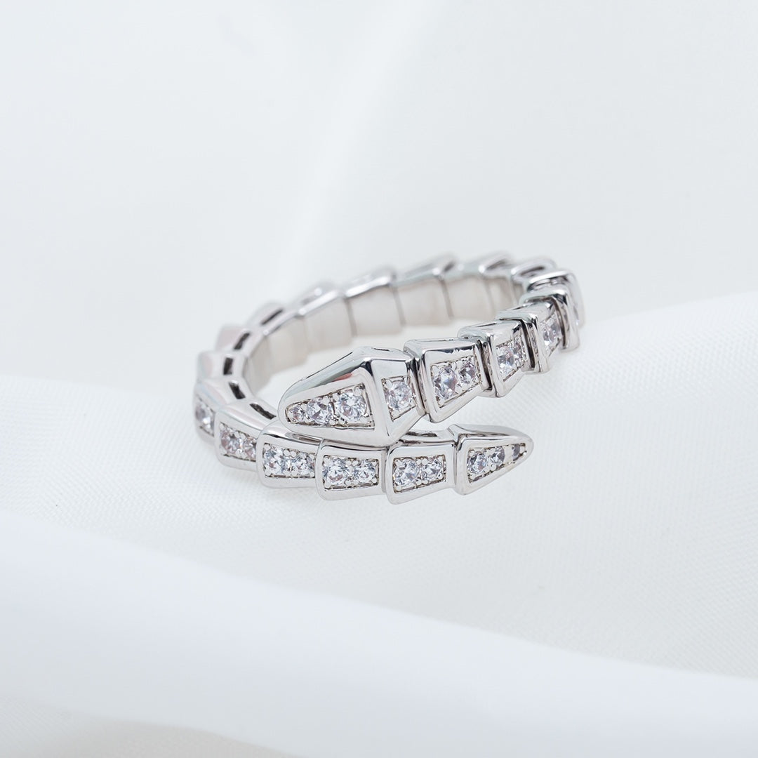 [OLIVIA]SERPENTI RING SILVER DIAMOND PAVED 4MM