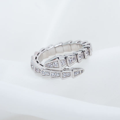 [OLIVIA]SERPENTI RING SILVER DIAMOND PAVED 4MM