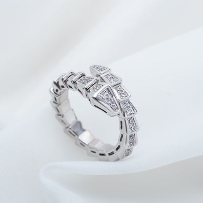 [OLIVIA]SERPENTI RING SILVER DIAMOND PAVED 4MM