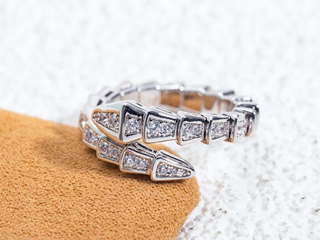 [OLIVIA]SERPENTI RING SILVER DIAMOND PAVED 4MM