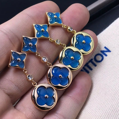 [Olivia Jewelry]STAR AND SUN AGATE DIAMOND EARRINGS