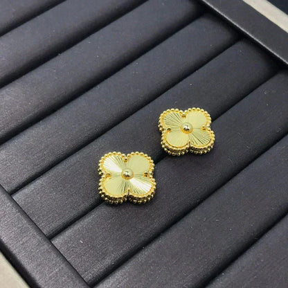 [Olivia Jewelry]CLOVER MINI 9.5MM LASER EARRINGS