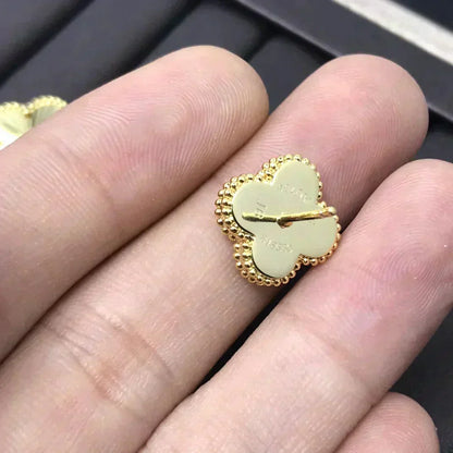 [Olivia Jewelry]CLOVER MINI 9.5MM LASER EARRINGS