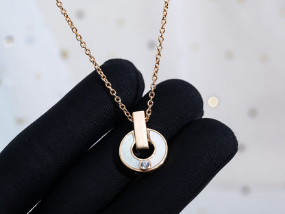 [OLIVIA]GARI NECKLACE PINK GOLD MOP