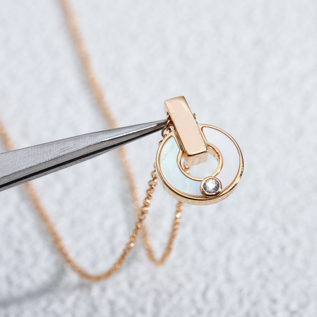 [OLIVIA]GARI NECKLACE PINK GOLD MOP