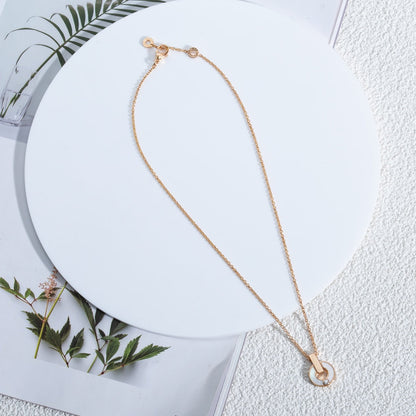 [OLIVIA]GARI NECKLACE PINK GOLD MOP