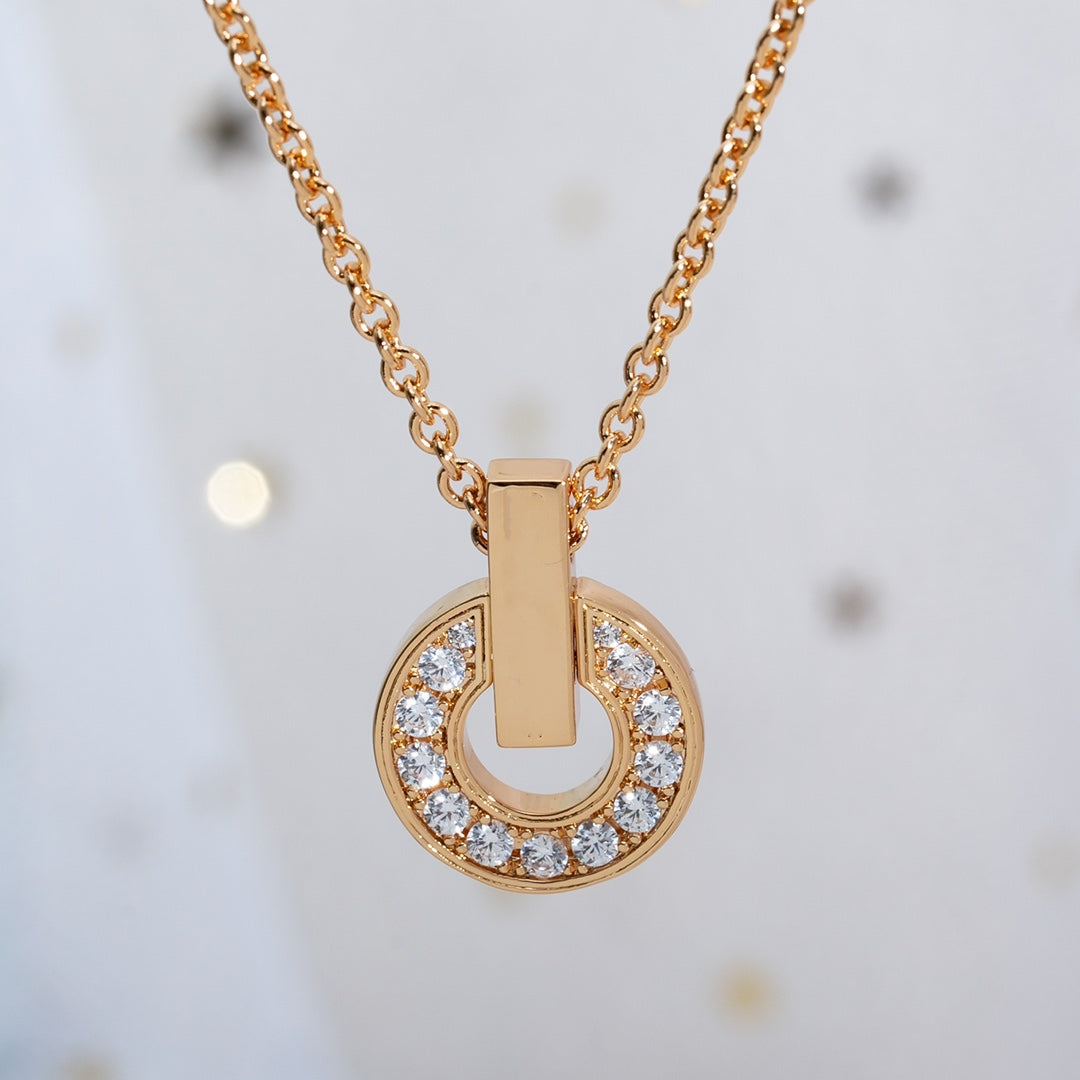 [OLIVIA]GARI NECKLACE PINK GOLD DIAMOND