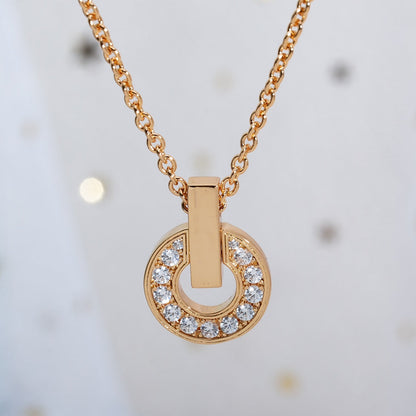 [OLIVIA]GARI NECKLACE PINK GOLD DIAMOND
