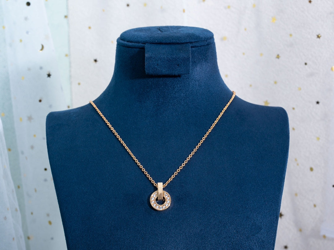 [OLIVIA]GARI NECKLACE PINK GOLD DIAMOND