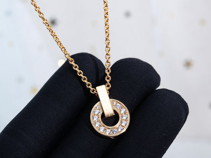 [OLIVIA]GARI NECKLACE PINK GOLD DIAMOND
