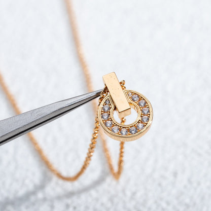 [OLIVIA]GARI NECKLACE PINK GOLD DIAMOND