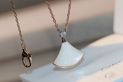 [OLIVIA]DREAM NECKLACE WHITE MOP PINK GOLD 1 DIAMOND