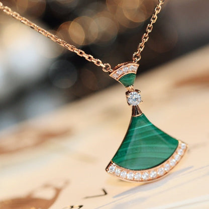 [OLIVIA]DREAM NECKLACE MALACHITE DIAMOND