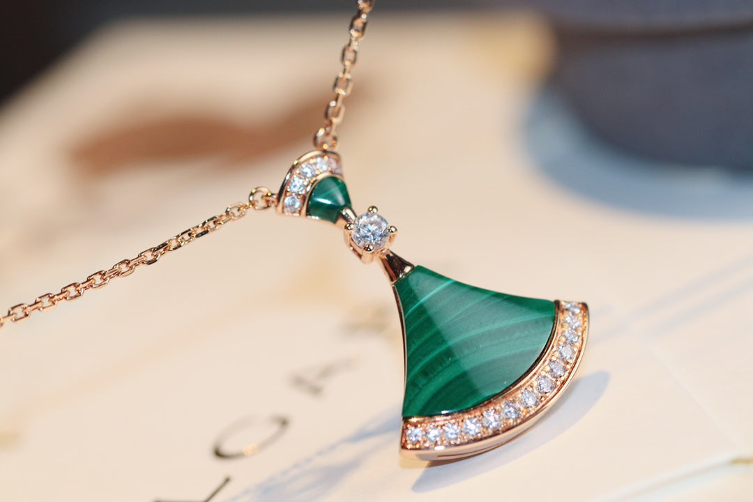 [OLIVIA]DREAM NECKLACE MALACHITE DIAMOND