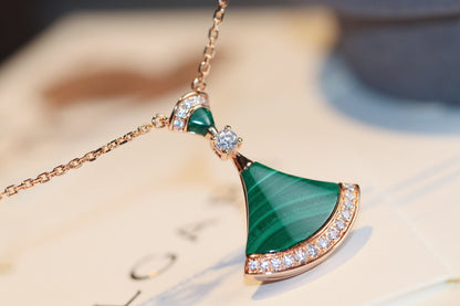 [OLIVIA]DREAM NECKLACE MALACHITE DIAMOND