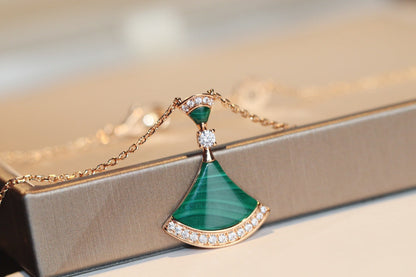 [OLIVIA]DREAM NECKLACE MALACHITE DIAMOND
